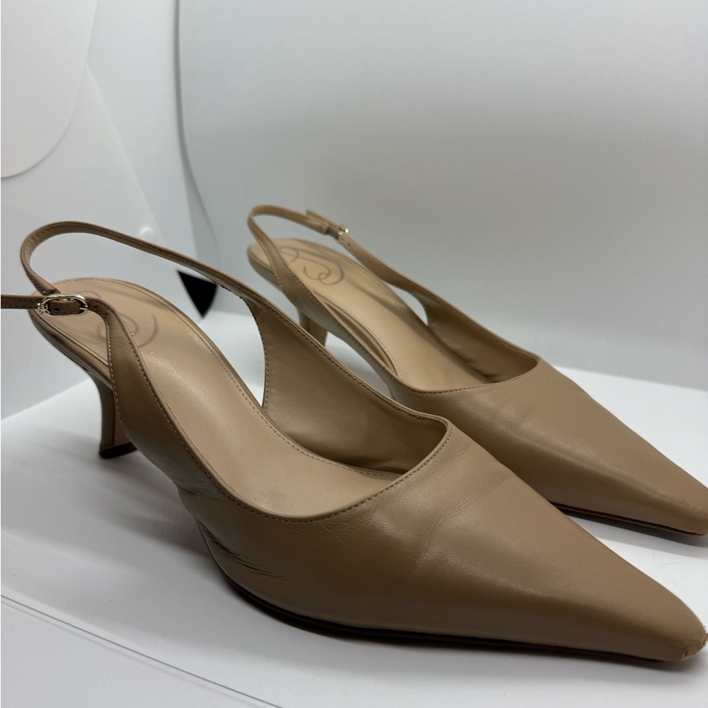Sam Edelman Tan Pointed Slingback Heels
